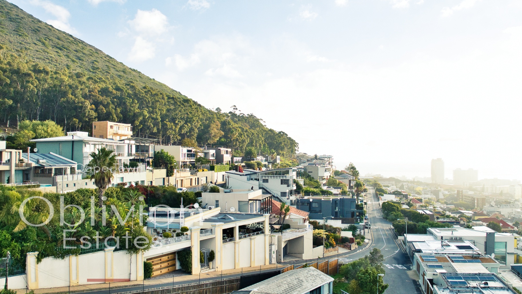 Ocean View Residence in Green Point — aerial view with pool and Atlantic views